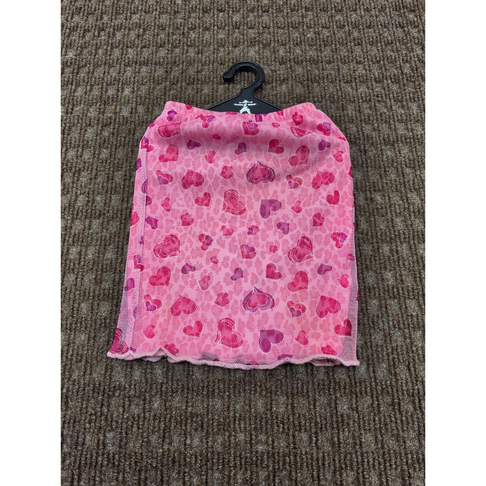 American Girl Pink Heart Leopard Mesh Skirt for 18 Inch Doll with Hanger